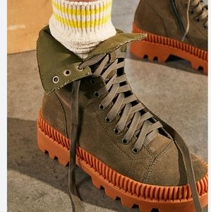 Free People Wells Lace-up Boots, size 38/8